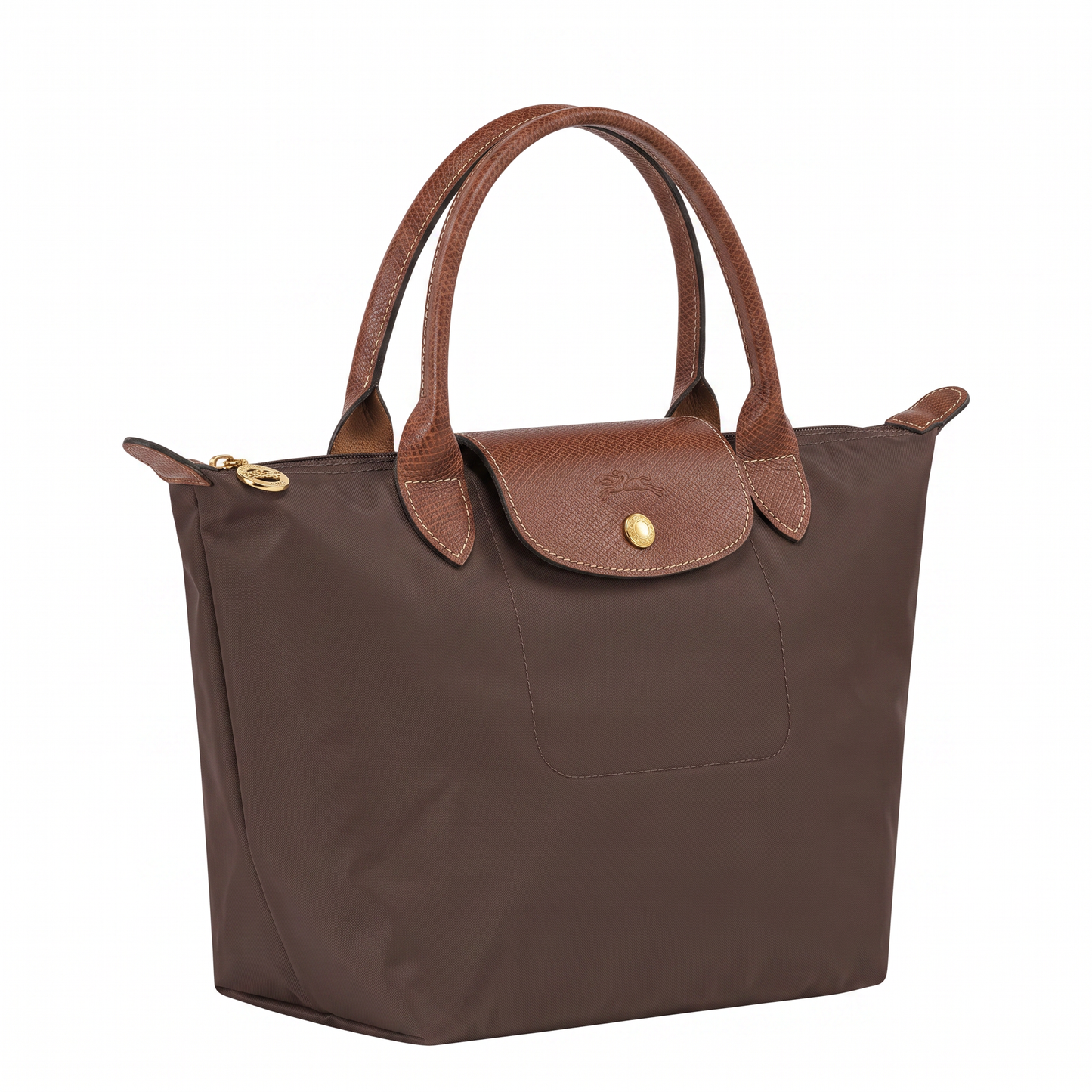 Bolso Tote Mediano Longcham Marron Oscuro angulo