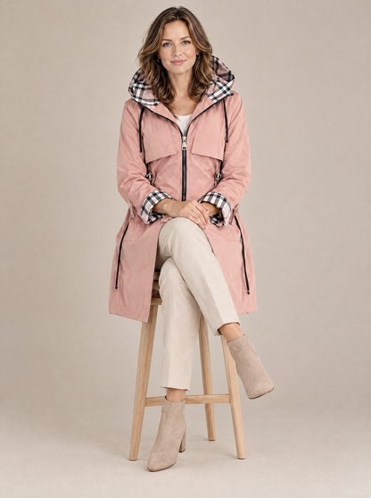 Abrigo Élise Zip salmón - sentada