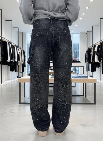 JEANS ANCHOS CON BRILLANTES