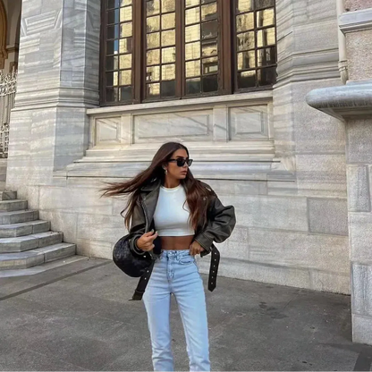 AMERICANA BIKER DE PIEL