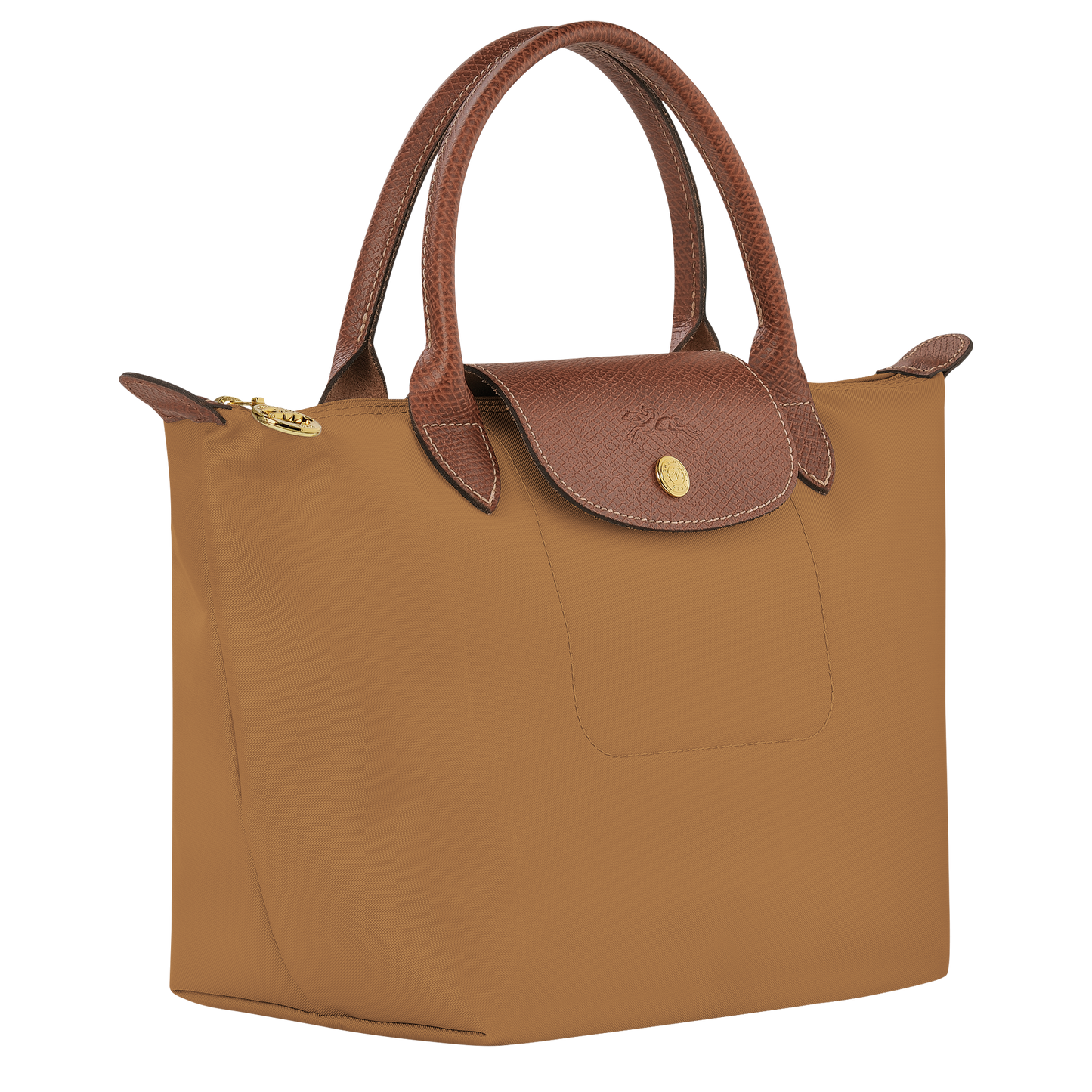 Bolso Tote Mediano Longcham Camel angulo