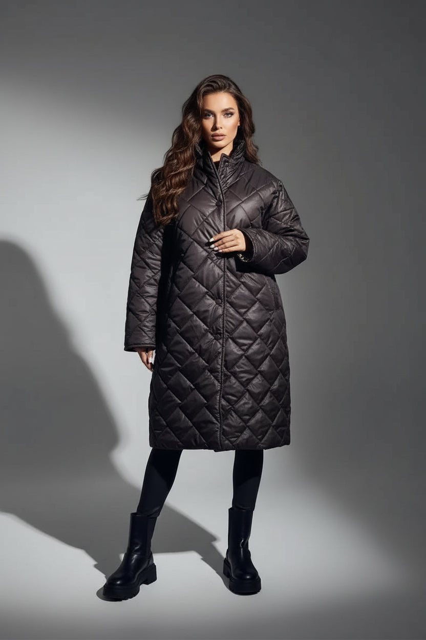 ABRIGO ACOLCHADO PREMIUM CON FORRO ESTAMPADO DE LEOPARDO