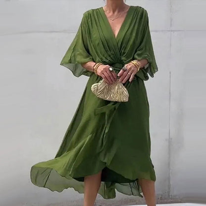 JENSE | VESTIDO FLUIDO CON ESCOTE EN V