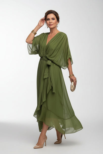 JENSE | VESTIDO FLUIDO CON ESCOTE EN V