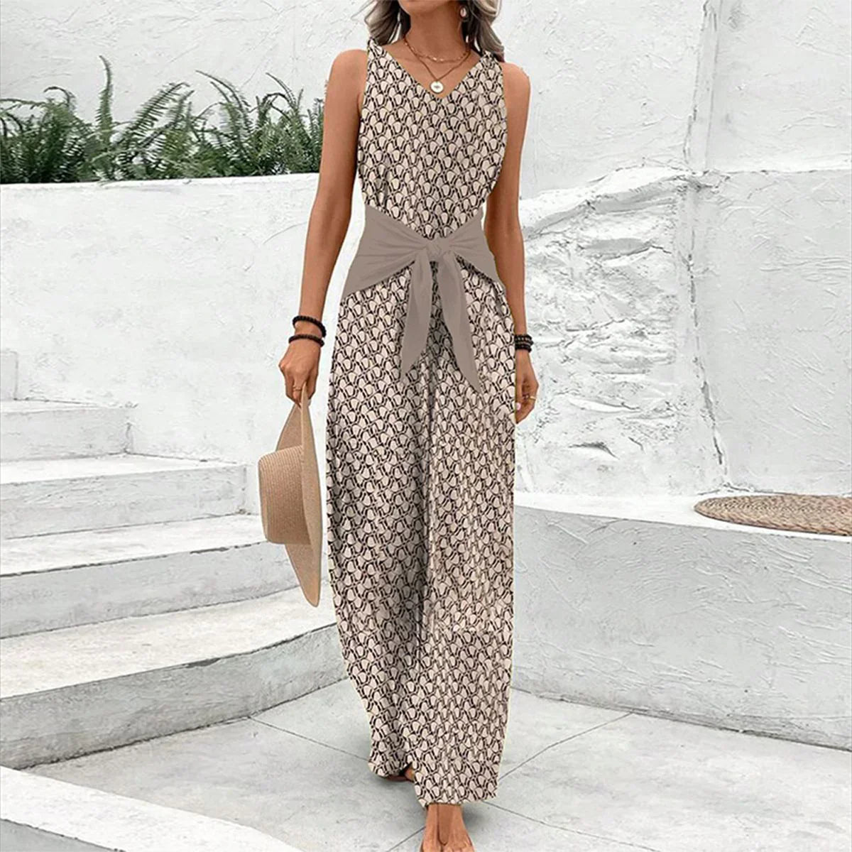 ELENA | MONO SIN MANGAS CON ESTAMPADO ELEGANTE