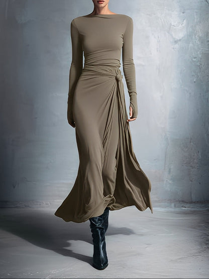 VESTIDO MAXI CON NUDO LATERAL VITTORIA