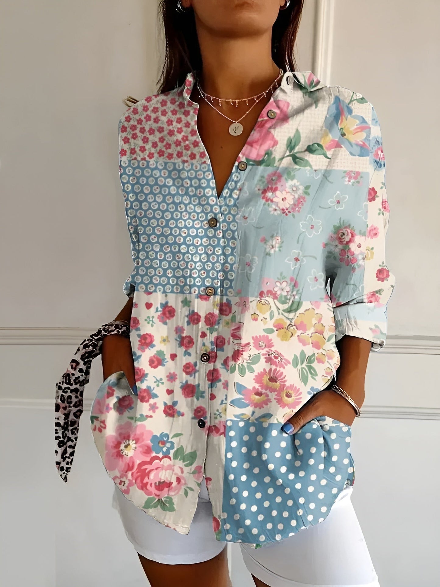 BLUSA FLORAL DE ALGODÓN